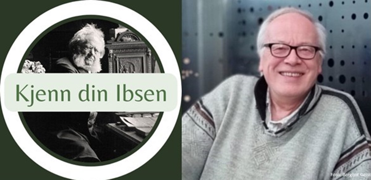 Fotomontasje
Til venstre: Kjenn din Ibsen - bildet av Henrik Ibsen ved skrivepulten.
Til høyre: Erik Henning Edvardsen